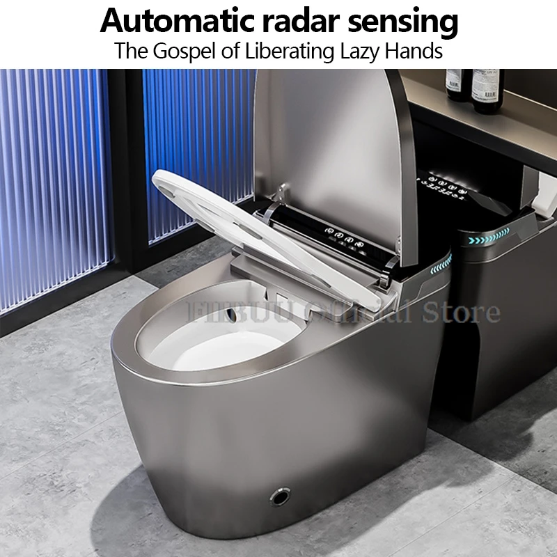 Smart Toilet Built In Bidet One Piece Intelligent Toilet for Bathrooms Auto Flush Heated Seat Warm Water LED Display Elongated