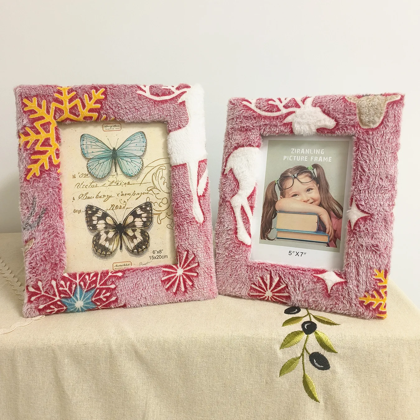 Plush Picture Frame Glow-in-the-dark Flannel Hollow Picture Frame European And American Fine Cloth Table Glow-in-the-dark Pictur
