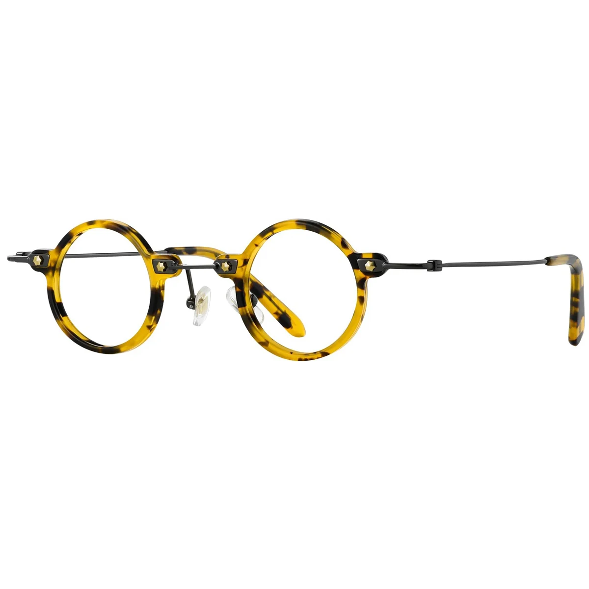 FYTOO Niche Retro Tortoiseshell Round Small Frame Glasses Durable Acetate,Stylish Color Retro Playful Look,Daily Versatile.