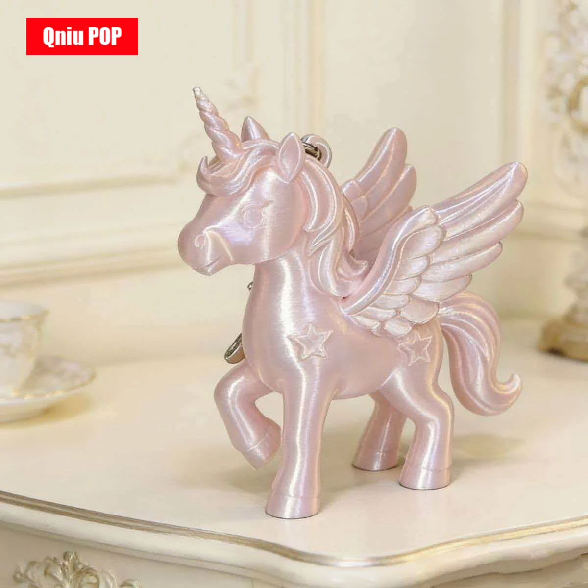 Unicorn Horse Ornament High‑Appearance 3D Printed PLA Flying Horse Pendant Girls Bag Charm Desktop
