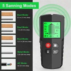 5-in-1 Metal Detector Wall Scanner Inside Wall Cables Steel Cables Wood Detection Home Improvement Maintenance Tool