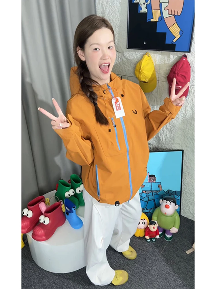 

Водонепроницаемая ветрозащитная женская куртка Sli с капюшоном для активного отдыха, парная модель, из прочного полиэстера, нейлона и композитного волокна