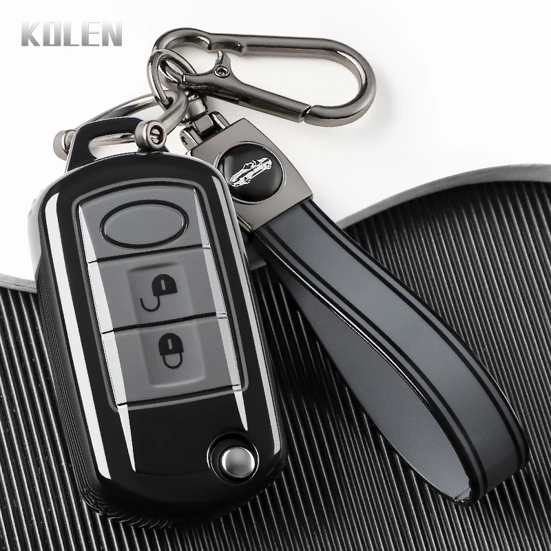 3 Button New TPU Car Flip Key Case Cover For Land Rover Range Rover Sport LR3 Discovery 3 Portected Shell Keychain Accessories