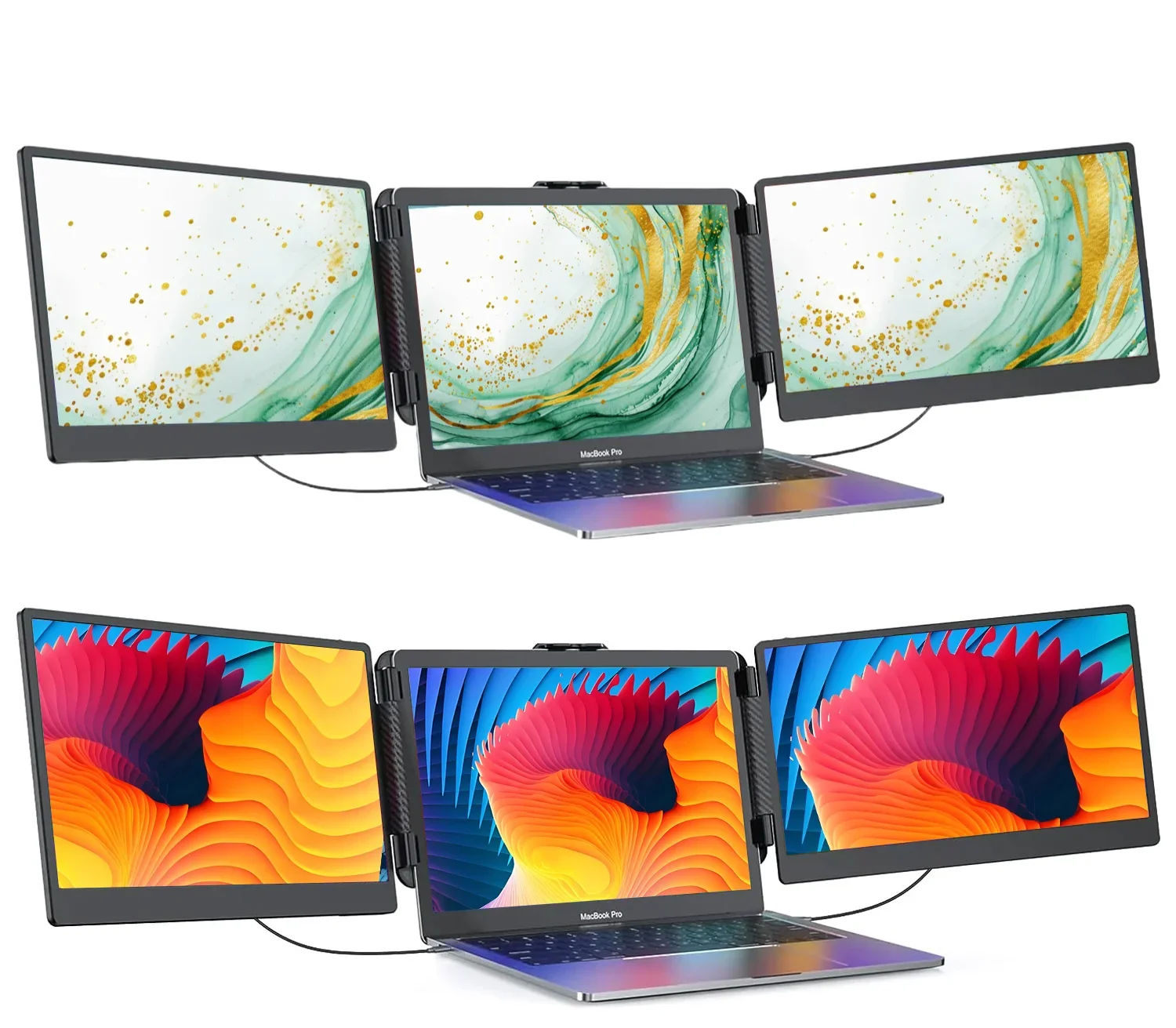 شاشة كمبيوتر محمول ثلاثية الدقة مقاس 14 بوصة، وصلة شاشة كمبيوتر محمول من النوع C، توصيل وتشغيل شاشة محمولة لأجهزة الكمبيوتر المحمول التجارية #3