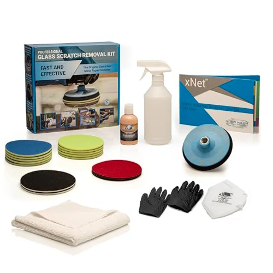 

5" 125mm PRO Glass Scratch Removal Kit for Professional ing, Removes Scratches, Graffiti, Water Damage, and Acid Etching, Resto