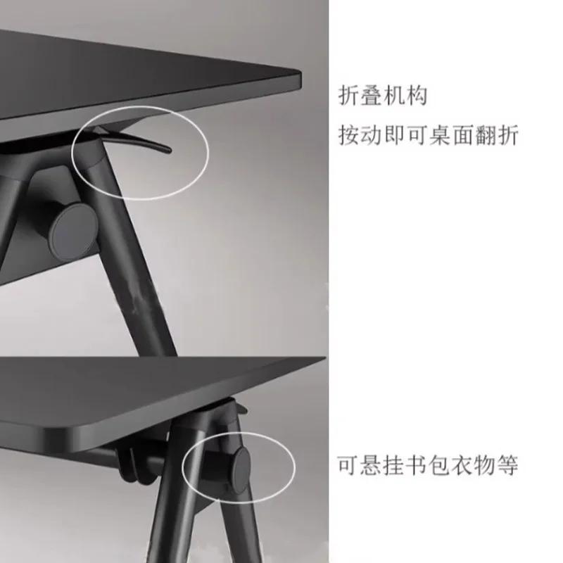 Multifunctional mobile conference table trapezoidal panel single office negotiation table learning folding training table