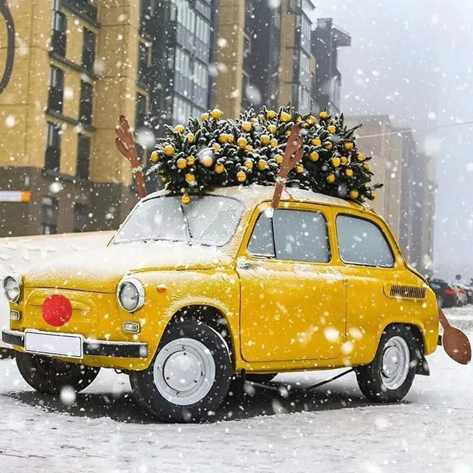 

Christmas Car Decorations LED Vehicle Antler With Nose Car Decor With Tail For Automotive Truck Vehicle SUV Exterior Window Roof