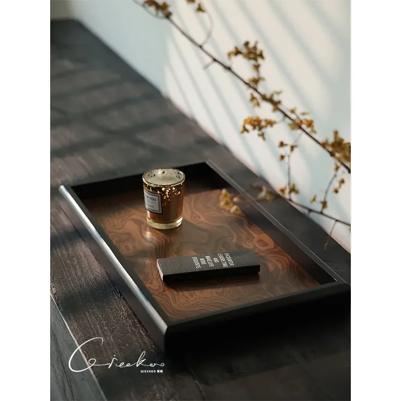 Qikuo home rectangular tray decoration ornament lava pattern home aromatherapy storage plate entrance desktop fruit plate