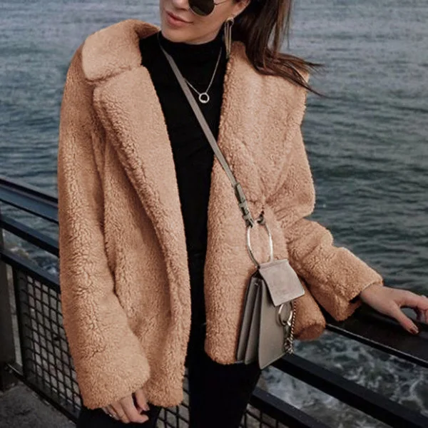 Fall/winter Women's Faux Fur Coat Fluffy Teddy Jacket Jacket  Long-Sleeved Jacket Refused Short Jacket Women