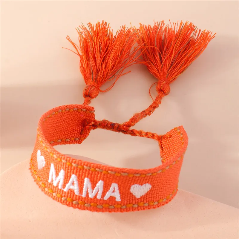 Neue Boho verstellbare gewebte Seil Armbänder Armreif Stickerei geflochtene Quaste beste Mutter Mama Armbänder für Muttertag Schmuck Geschenke – Detail 8