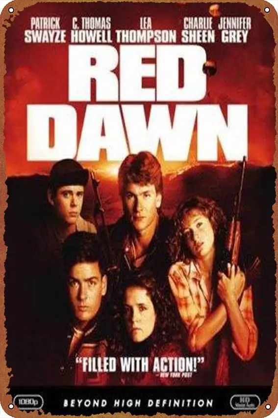 Red Dawn Posters Tin Signs Retro Metal Movie Tins for Bar Pub Home Cafes Wall Decor, 8X12 Inch (20X30 CM)