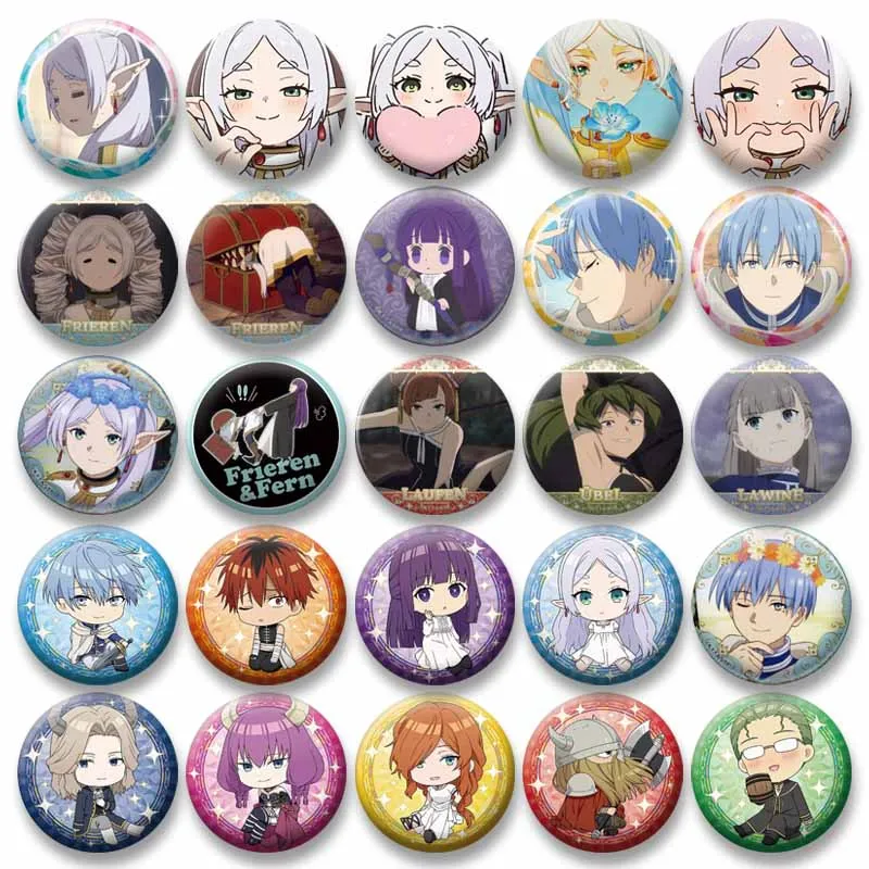 Anime Peripheral Soft Button Pins Frieren Fern Stark Himmel Icons Brooch Cartoon Cosplay Badge Bag Hat Jewelry Accessories Gifts