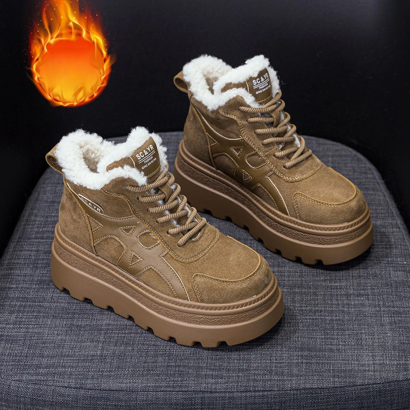 รองเท้าบูทหิมะบุขนหนาสำหรับผู้ - Snow Boot Fur Lined บทวิจารณ์และราคา