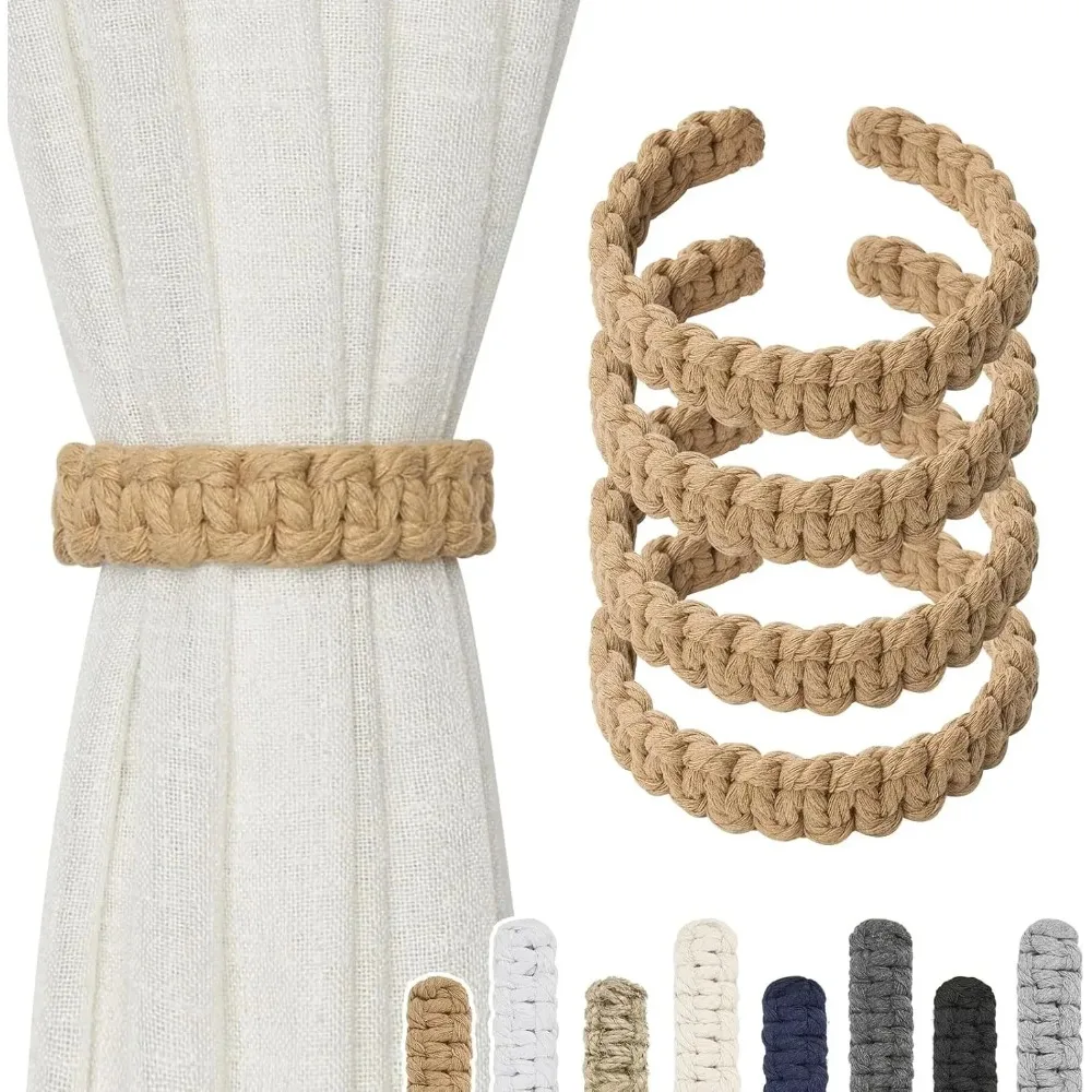 

New Jute Braided Curtain Holdback Rope Curtain Tiebacks For Decorative Curtain Holdbacks Fashion Woven Hanging Home Decor