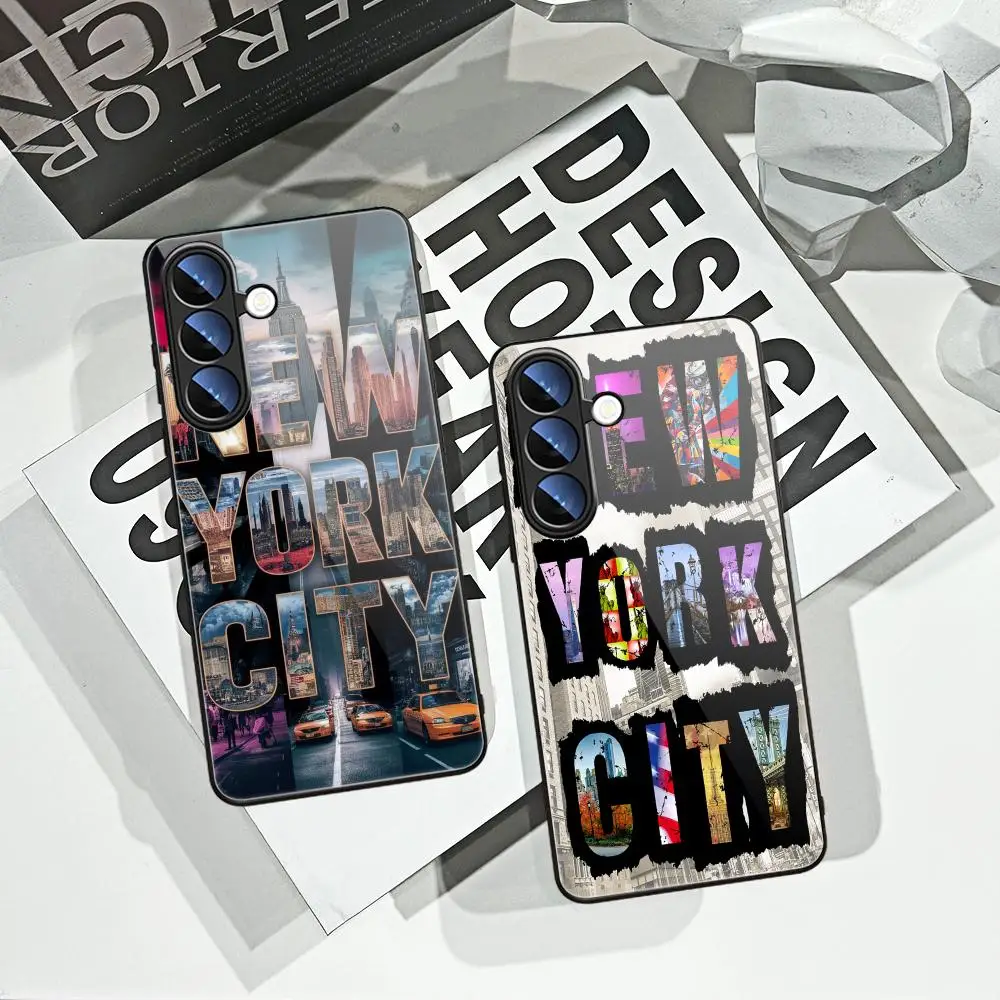New York City Phone Case For Samsung Galaxy S26 Ultra S25 FE S24 S23 S22 Plus S25 Edge S21 Note20 Tempered Glass Covers