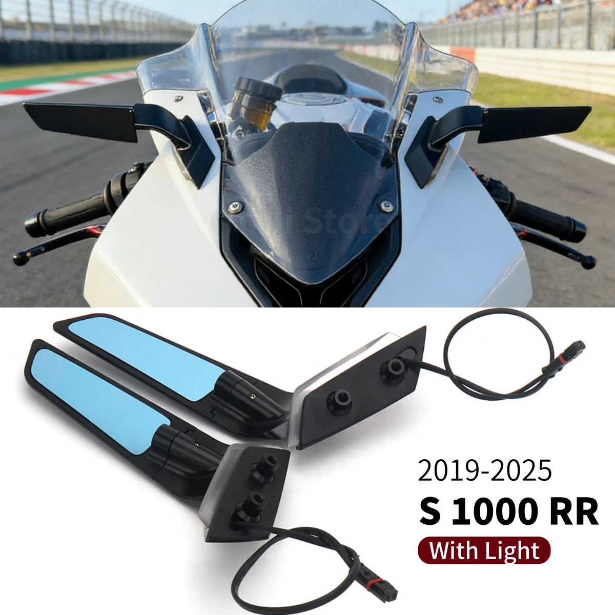 

S1000RR Motorcycle Rearview Side Mirrors With LED Turn Signal Light Wing Mirror For BMW S1000 RR S 1000 RR 2019- 2023 2024 2025