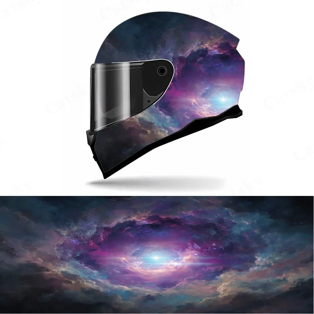 

Nebula Full Face Helmet Decal - Durable and Waterproof PVC, Self-Adhesive Racing Helmet Aesthetic Sticker, Helmet Accessories, V