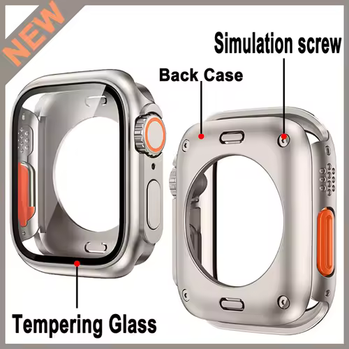 Screen Protector Cover for Apple Watch 44mm 45mm 40mm 41mm Hard PC Front Rear Bumper Case for iwatch 9 8 7 6 5 4 Change To Ultra - Image 2
