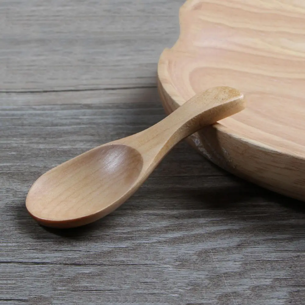 Kitchen Gadgets Cooking Tools Condiment Scoop Flatware Coffee Tea Small Mini Sugar Spoon Salt Wood Spoons