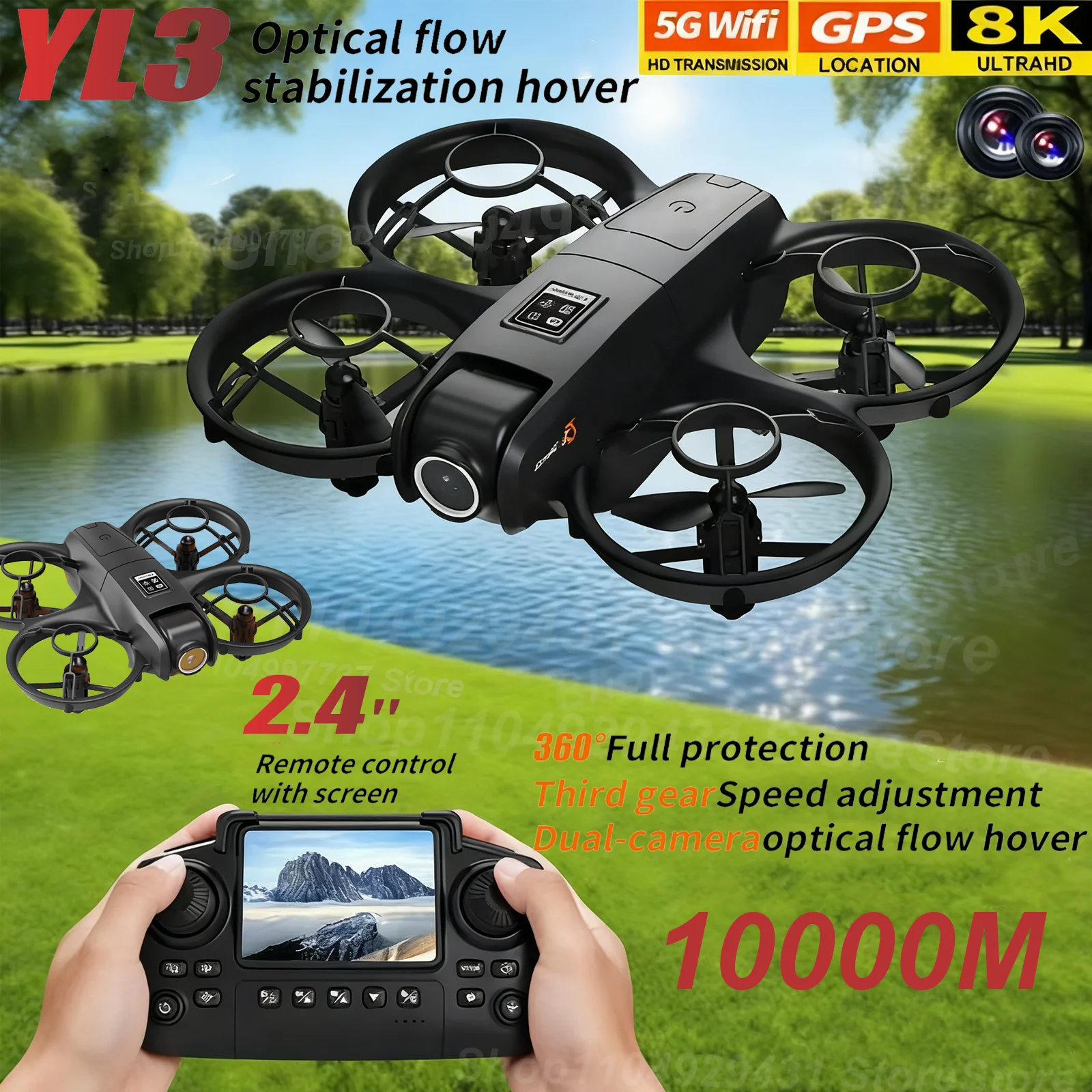 NEW Original YL3 8K Drone Professional GPS WIFI HD Dual Camera Quadcopter HD Aerial Photography Remote Control UAV Aircraft Toys