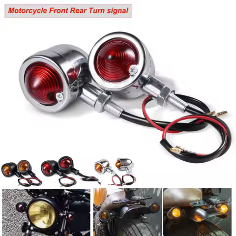 Softail Sportster 883 1200 Moto Bullet Turn Signal Lights For Harley-Davidson Dyna Fat Boy Iron 883 Signals Lamp Light Indicator