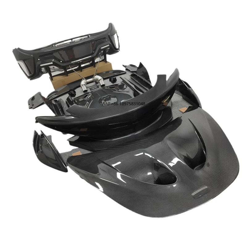 New Carbon Fiber Body Kit for 540 570S 600LT Style Front Bumper Lip & Rear Exhaust P1 Hood