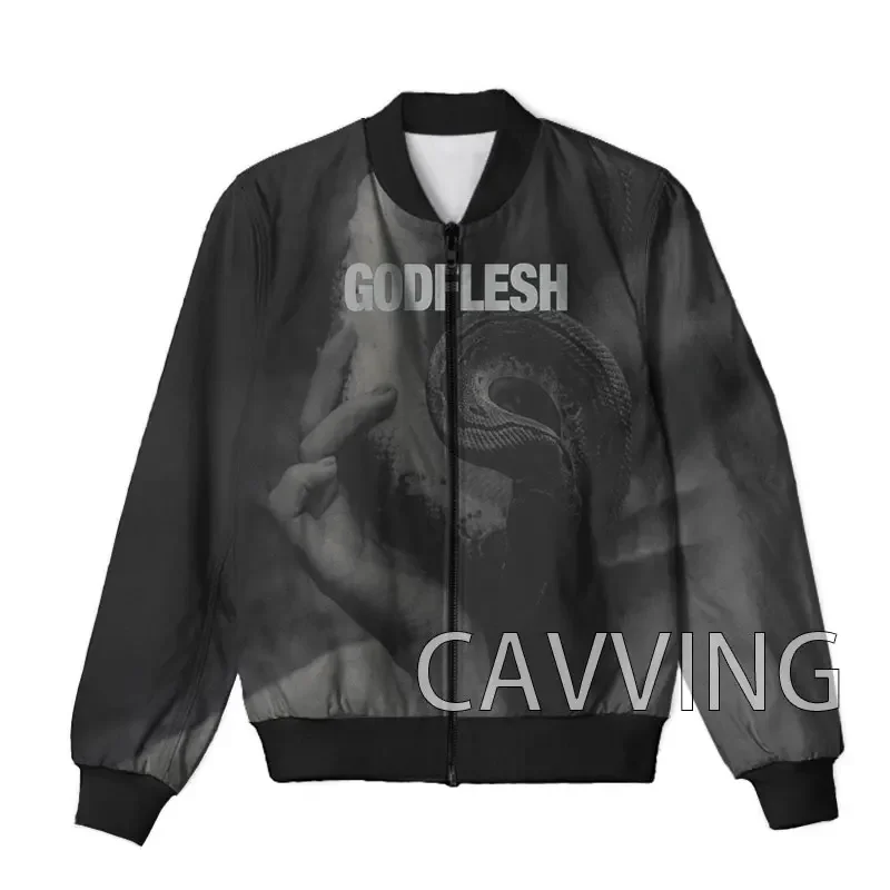 CAVVING 3D Printed  Godflesh Rock  Zipper Bomber Jackets Men Overcoat Mens Coat Zip Up Jackets for Women/Men