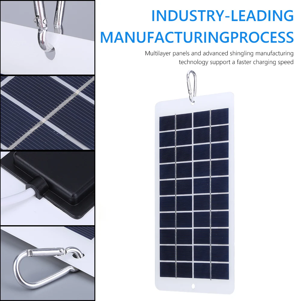 20W 5V Solar Panel Charger Mobile Power Supply Portable Solar Battery Charger Lightweight Courtyard Lighting With 3-meter Cable