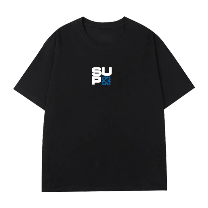 

Простая и стильная футболка с круглым вырезом и короткими рукавами с буквенным принтом, свободная и универсальная трендовая футболка