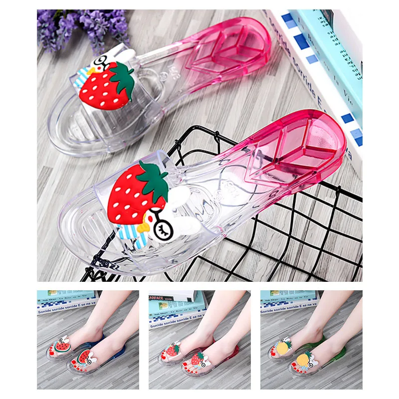 Fruit Crystal Shoes Summer Breathable Summer Beach Shoe Fashion Versatile Slippers for Girl Princess Shoe Kids Shoe for Girls