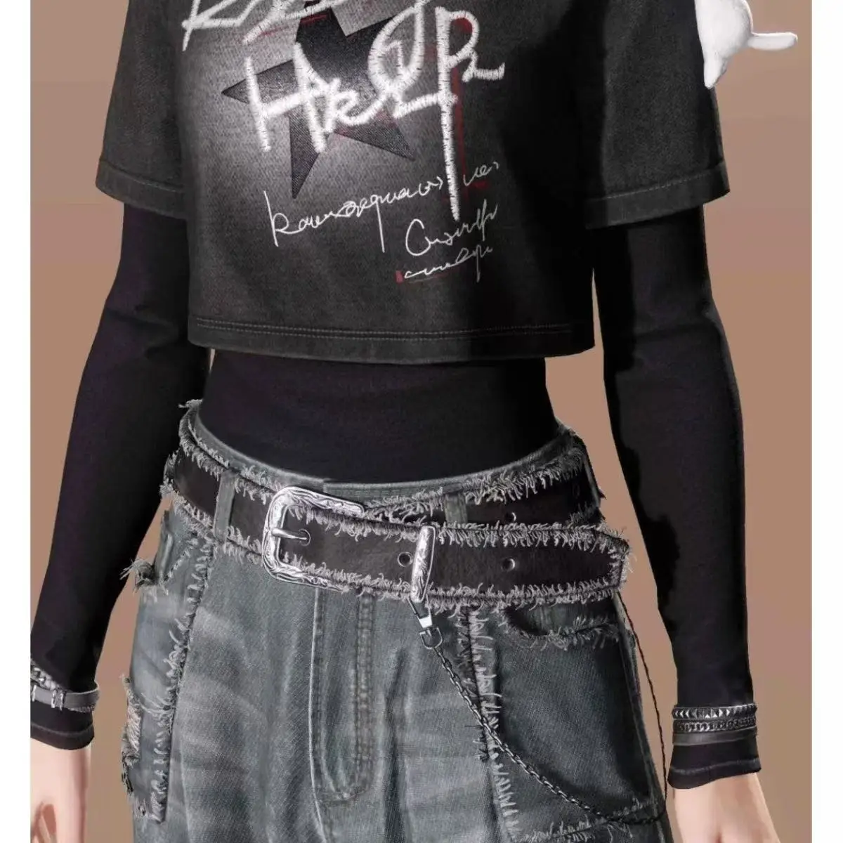 

Love and Deep Space Play Cool Declaration Daily Hoodie Master Hunter Miss Cosplay Server Game JK Skirt Set Embroidery