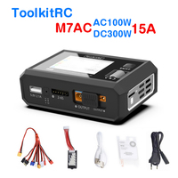 ToolkitRC M7AC 2-6S AC 100W DC 300W Input XT60 XT30 Output Dual Smart Charger Multi-Functionality Signal Tester Drone Charge