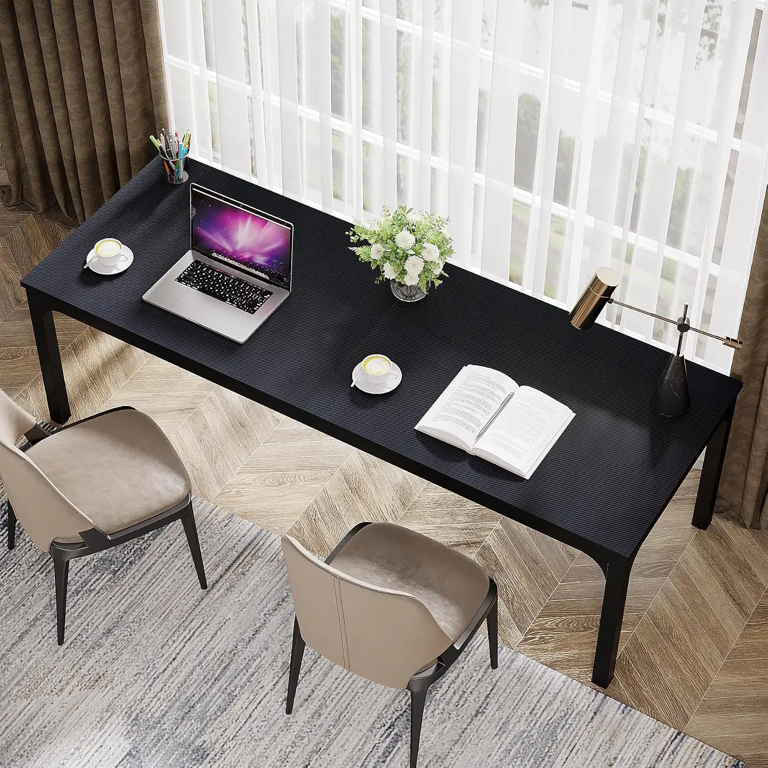 Extra Long Computer Desk for 2 Person, Double Workstation with Spacious Desktop for Home Office, 78.7 Inch, Customized