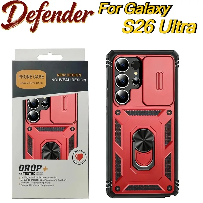 

Защитный чехол для телефона Heavy Duty Armor OTT для Samsung S26 Ultra S25 FE Edge S24 S23 Plus, раздвижной кронштейн для камеры, оконного кольца, корпус