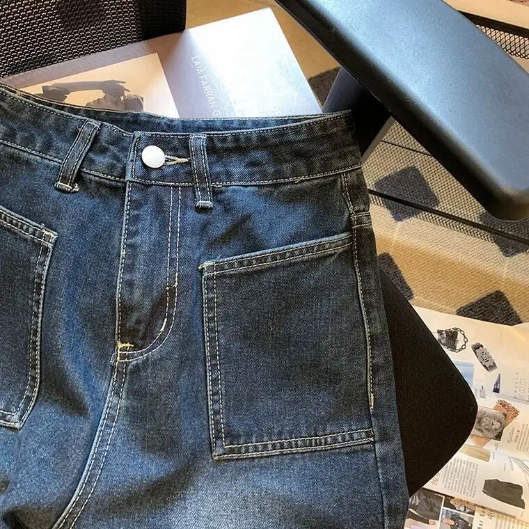 

Женские джинсы с высокой талией, американская мода, качественная текстура, материал, женская джинсовая ткань, удобная, прочная, износостойкая