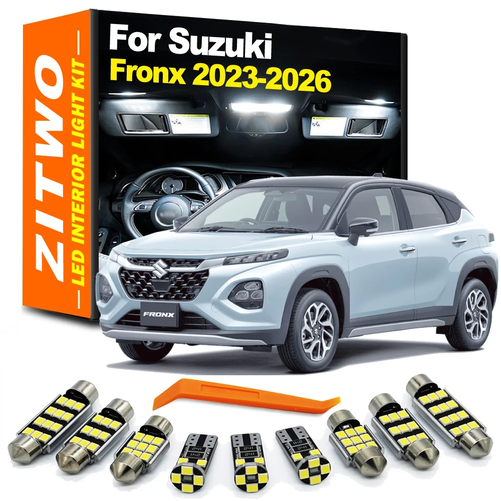 

10Pcs Canbus LED Interior Light Bulb Kit For Suzuki Fronx 2023 2024 2025 2026 Dome Map Reading Trunk License Plate Lamp