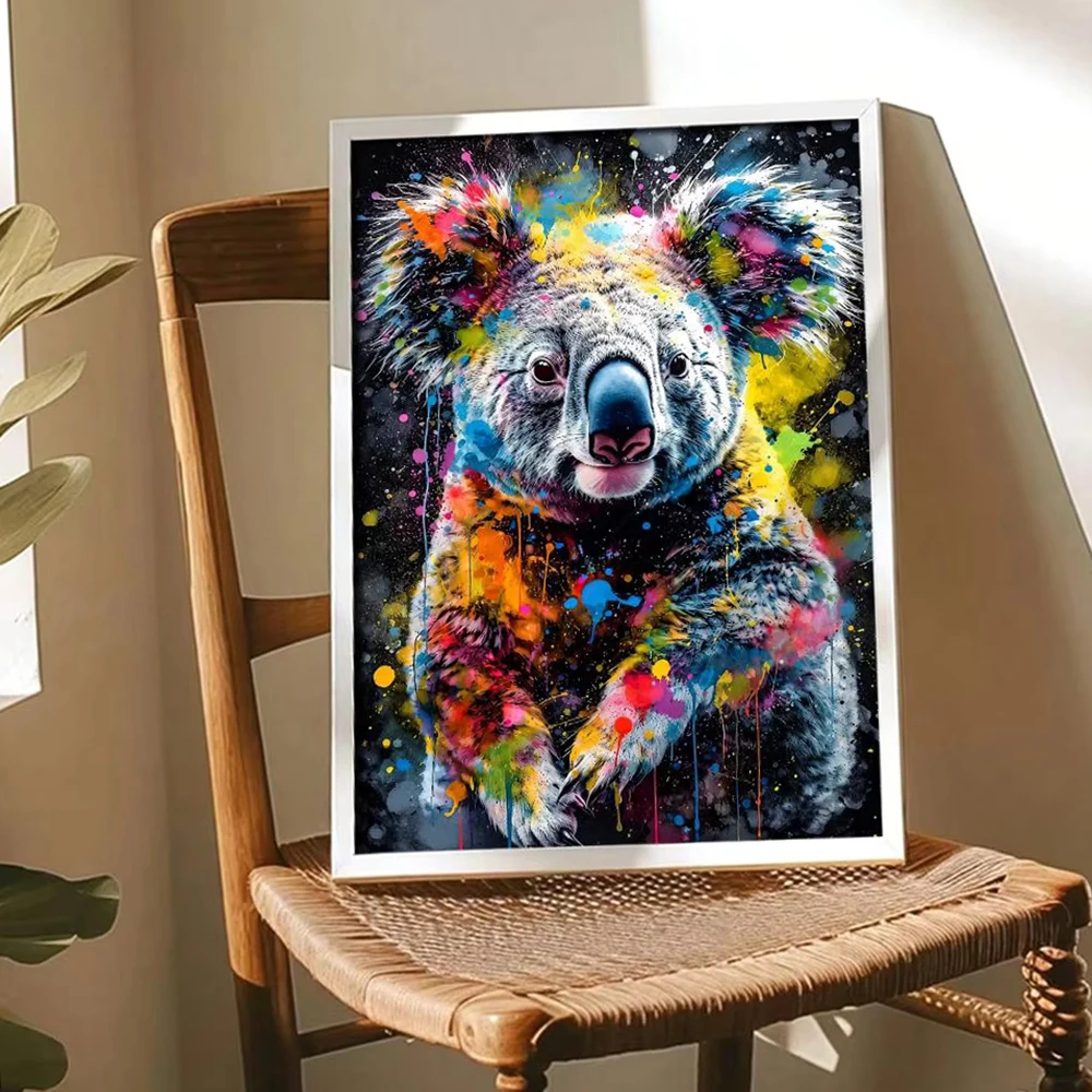 Splash Animal Leinwandbild, bunte Tierposter und -drucke, Graffiti-Kunst, Wandbild, Wanddekoration für Schlafzimmer und Innenräume. – Detail 7
