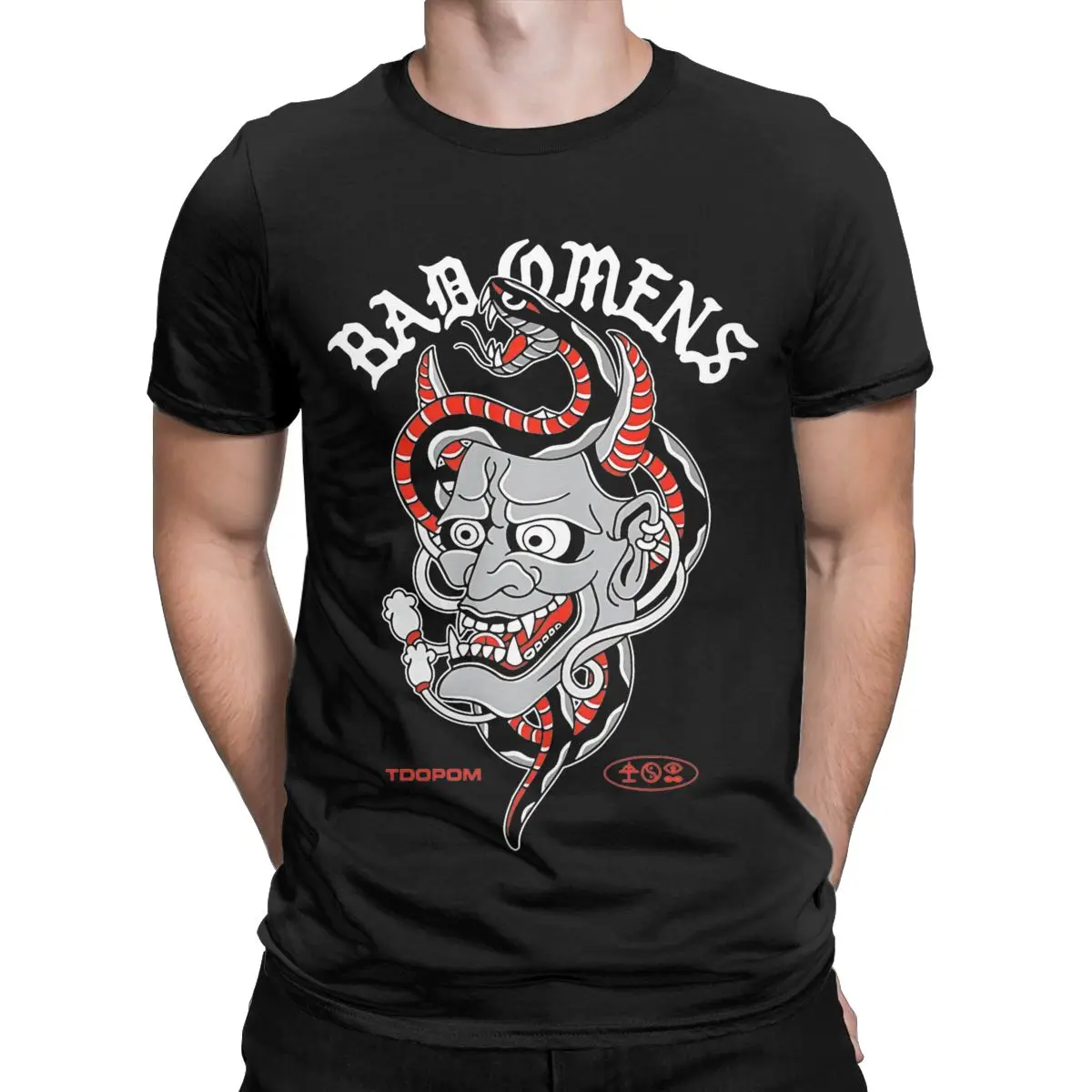 Men's T-Shirts Hannya Bad Omens Novelty 100% Cotton Tees Short Sleeve T Shirt Round Neck Tops Birthday Present