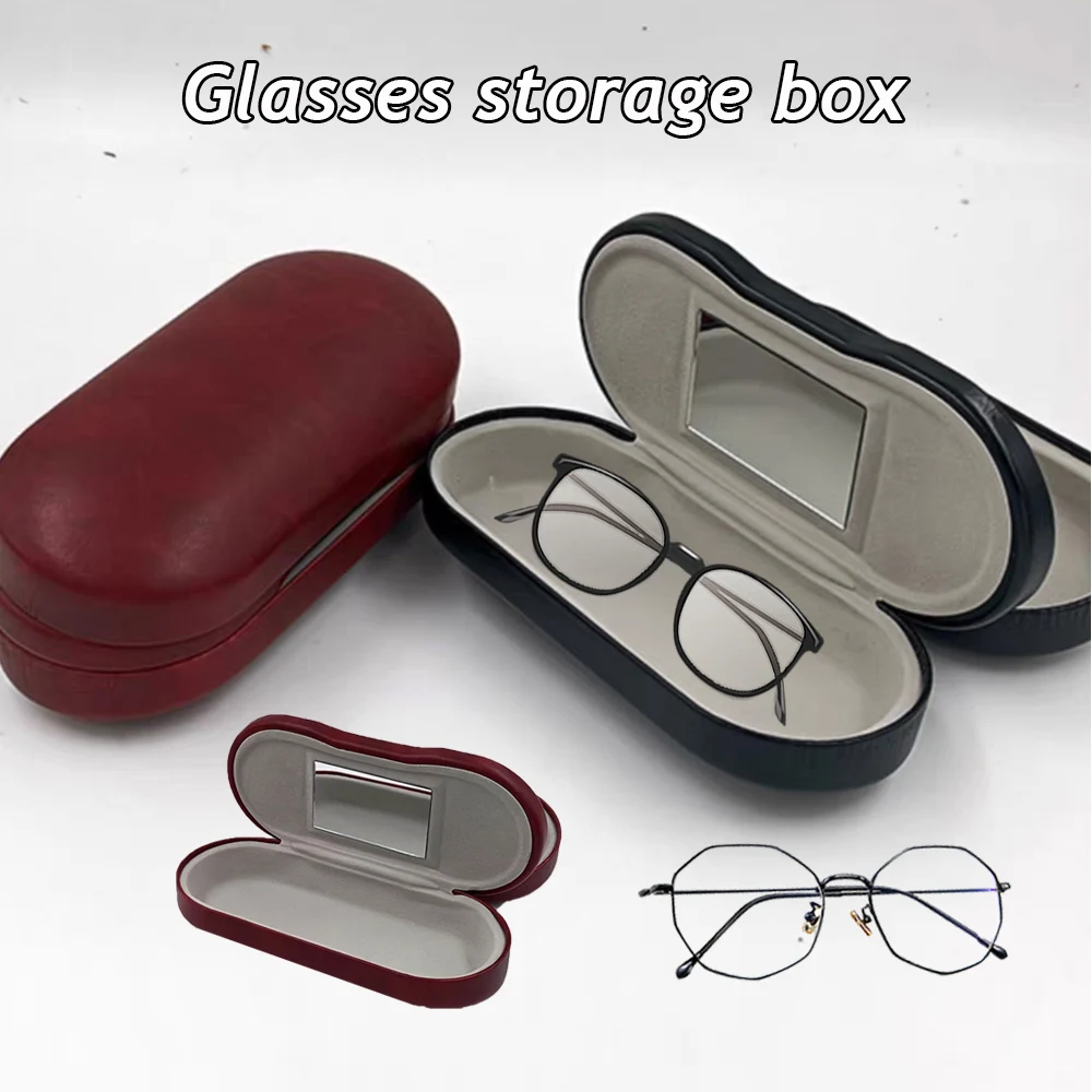 Hot Double Layer Glasses Case Box Spectacle Sunglasses Case Double Eyeglasses Case Dual Use Eyeglasses Container Multifunction