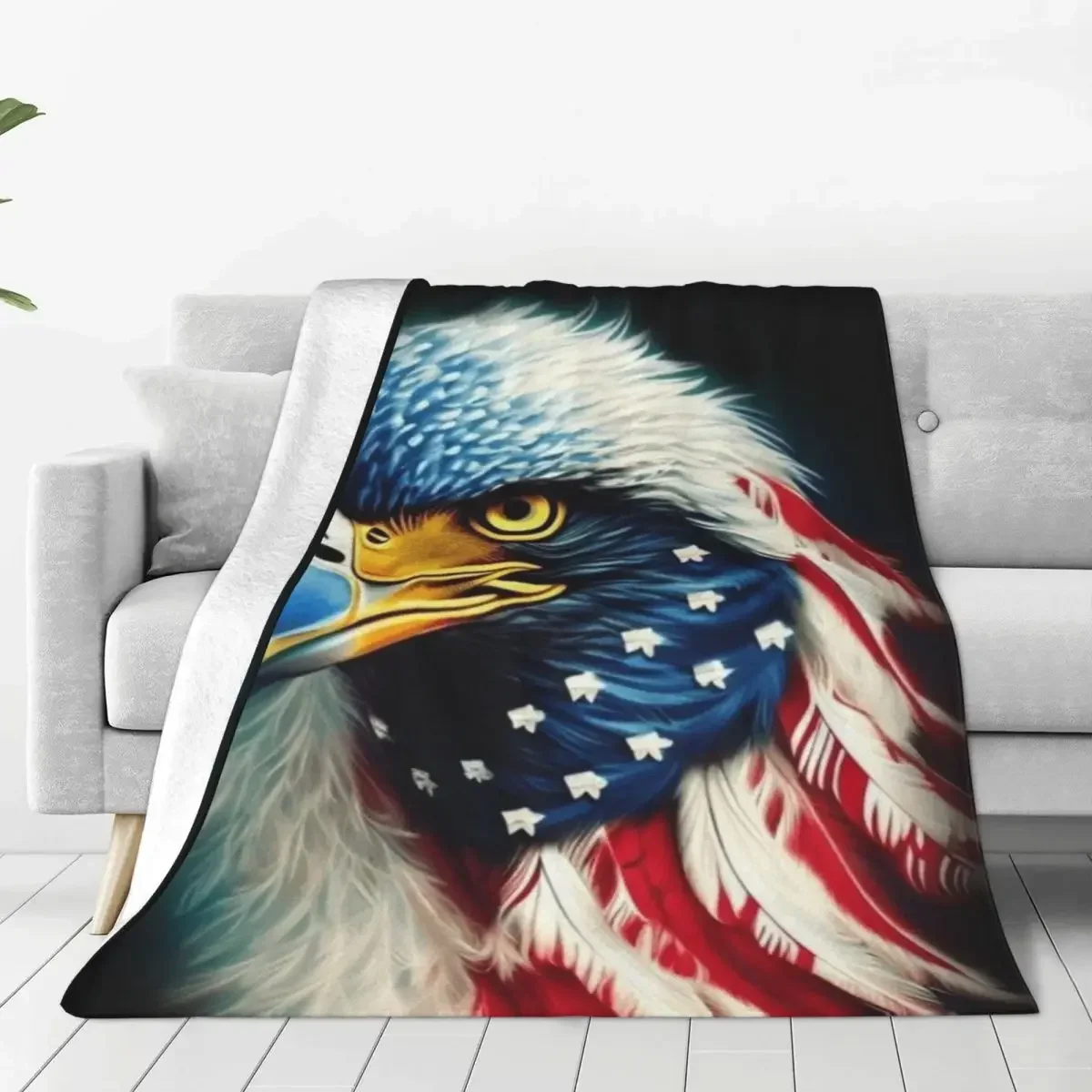 

USA Parrot Warm Soft Baby Blankets Bird Travelling Throw Blanket Winter Pattern Babe Carpet for Beds Sofa Full Print Babe Carpet