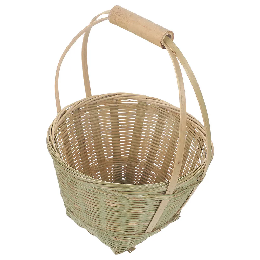 

Bamboo Picnic Basket Onion Potato Storage Weave Fruit Holder Outdoor Weaving for Kitchen