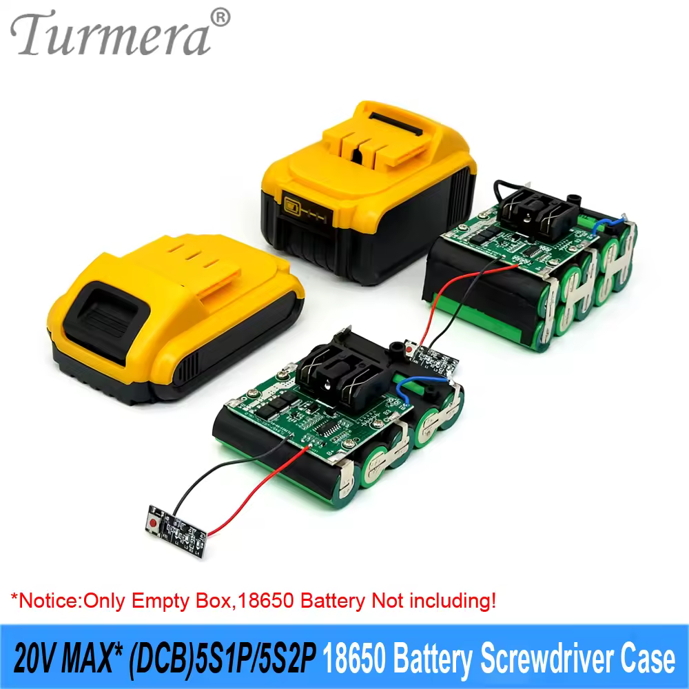 Caja De batería Turmera 20V Max DCB-Series 5X 10X 18650 con níquel De soldadura BMS 5S 50A para reemplazar baterías De herramientas inalámbricas De walt
