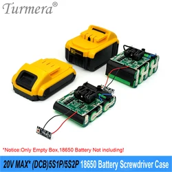 Turmera 20V Max DCB-Series 5X 10X 18650 Battery Case with 5S 50A BMS Welding Nickel for Replace De walt Cordless Tools Batteries