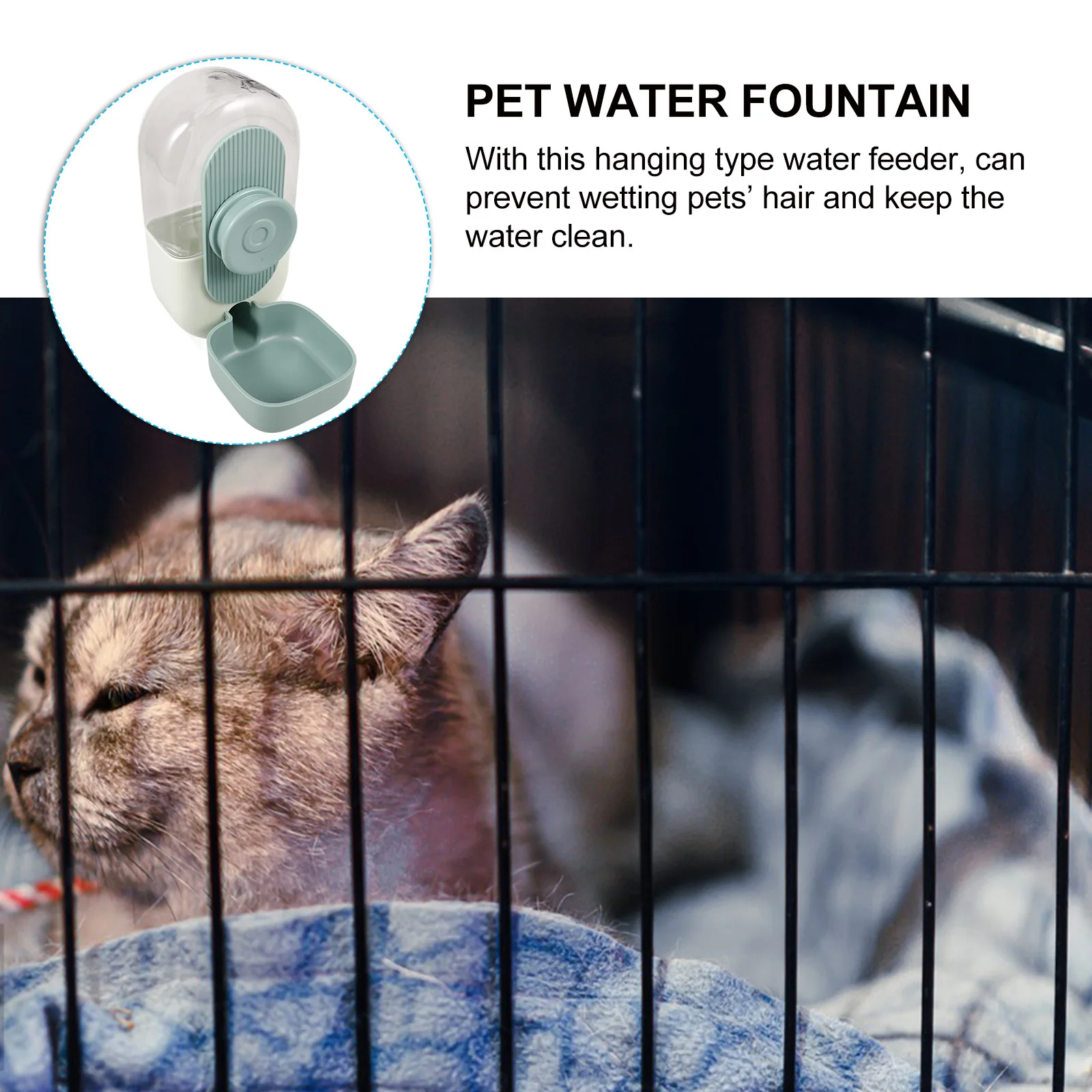 

Hanging Pet Water Dispenser Automatic Pet Waterer for Cats and Dogs Design Prevents Spills Clean Drinking Supply