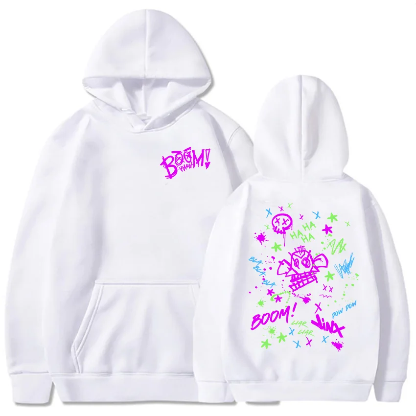 Damska bluza z kapturem Boom Monkey Jinx Arcane Hahaha Bluzy z kapturem Cartoon Funny Graphic Bluzy z kapturem Sudadera Mujer Winter Unisex Cloth