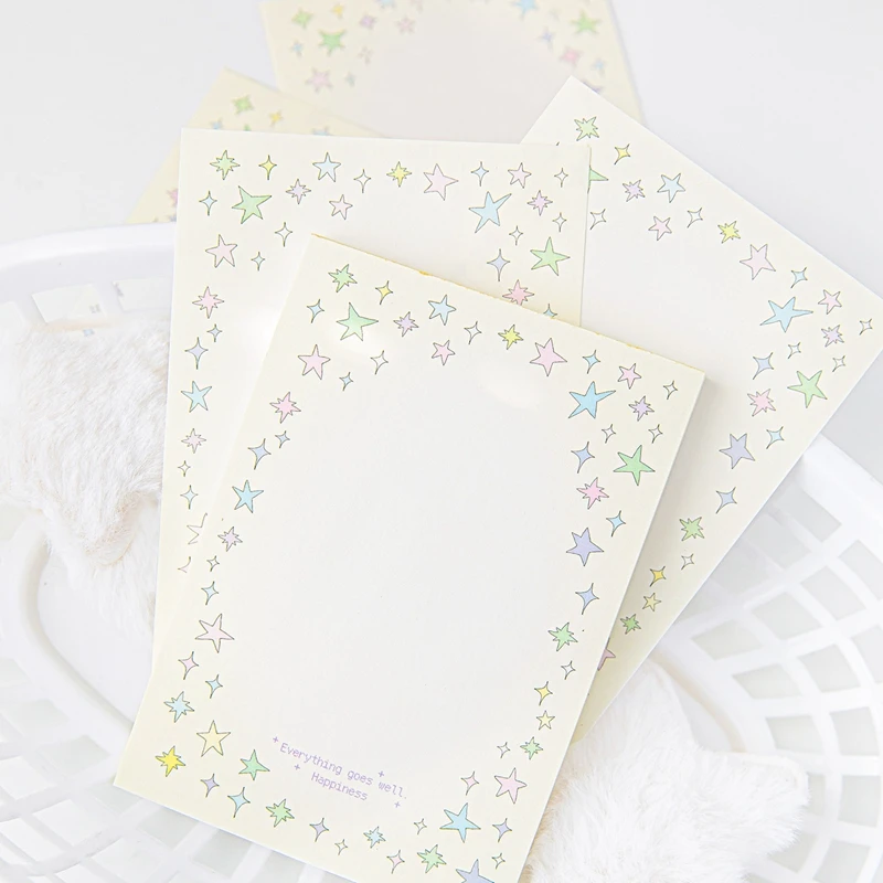 80 Pages Cute Star Series Memo Pad Kids Material Paper Notepad Office Accessories for Desk Journal Scrapbooking Stationery