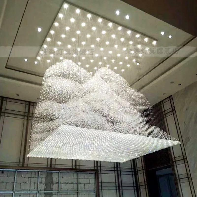

Yamagata Hotel Lobby Crystal Light Banquet Hall Sales Department Special-shaped Ceiling Light Villa Living Room Club Lighting