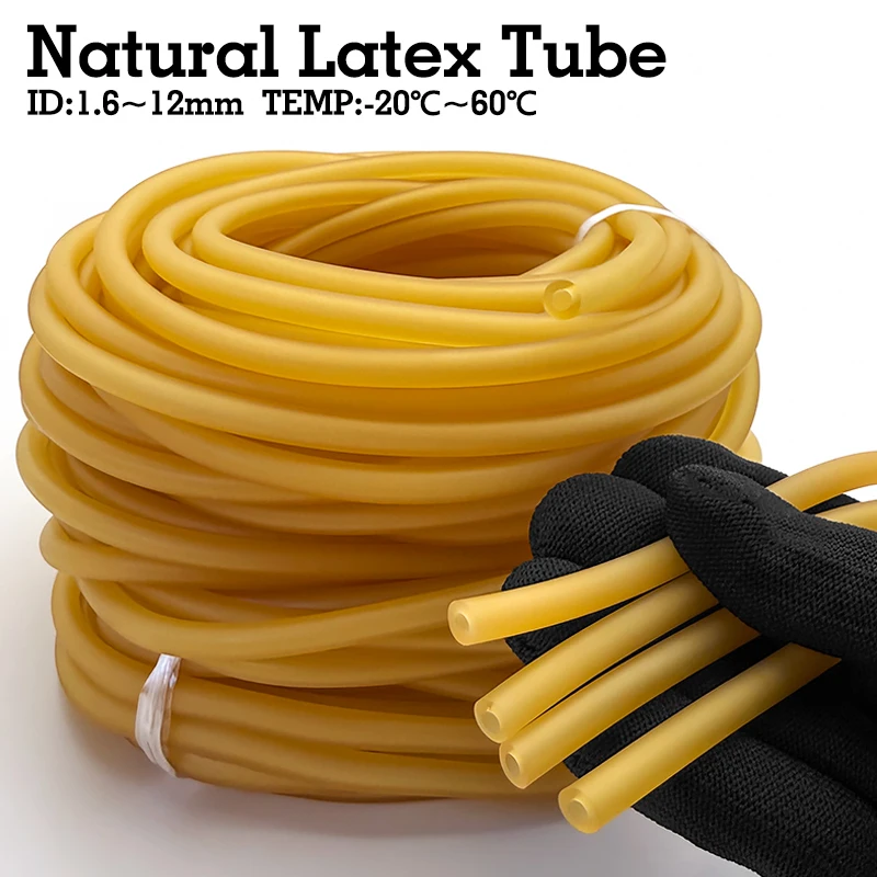 Multi-purpose Natural Latex Rubber Pipe 1~10M ID1~8 OD3~12mm Elastic Tubing Speargun Band Slingshot Catapult Gym Workout