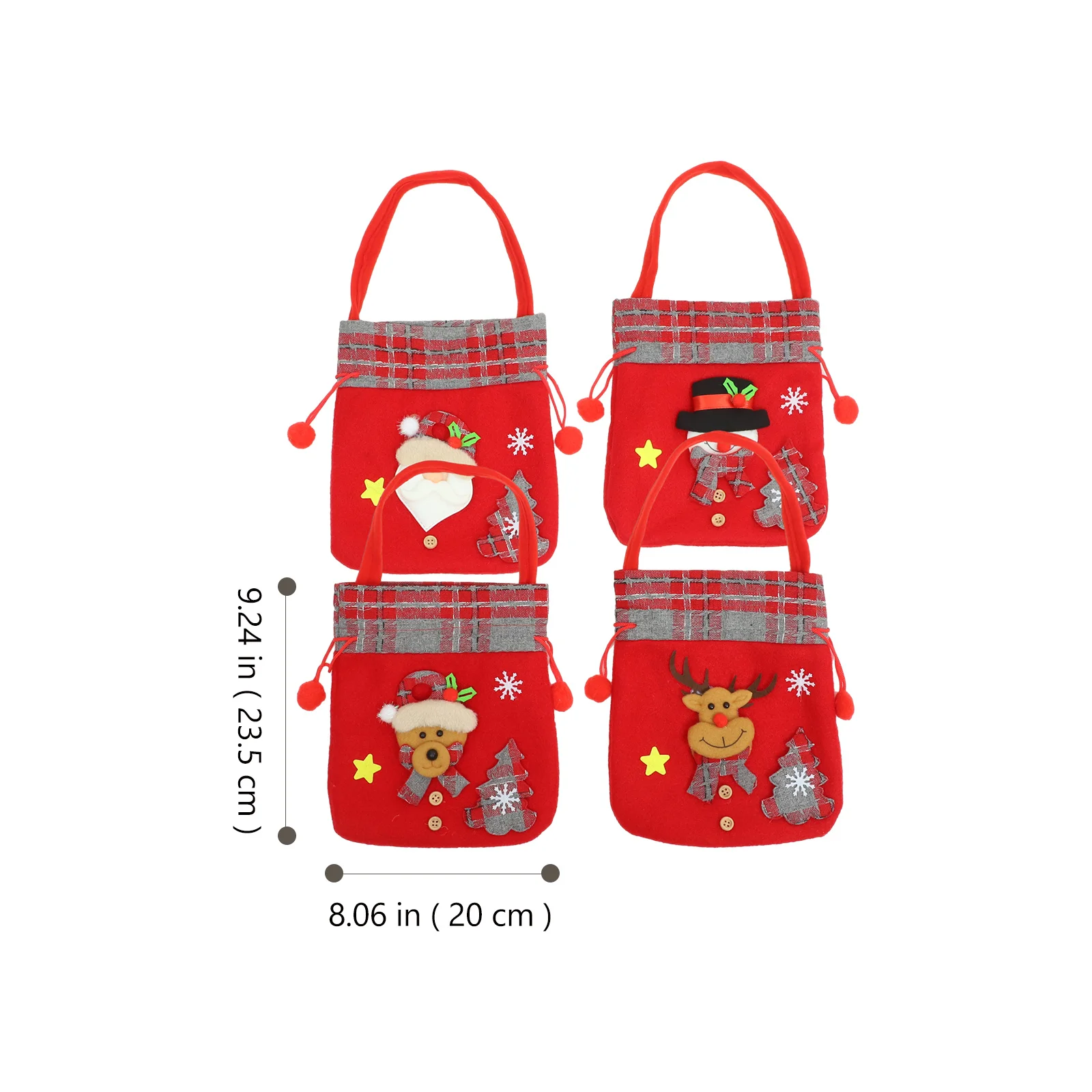 

4Pcs Christmas Gift Bags Xmas Drawstring Wrapping Bags Cute Decorative Reusable for Festive Occasions Xmas Gift Bag