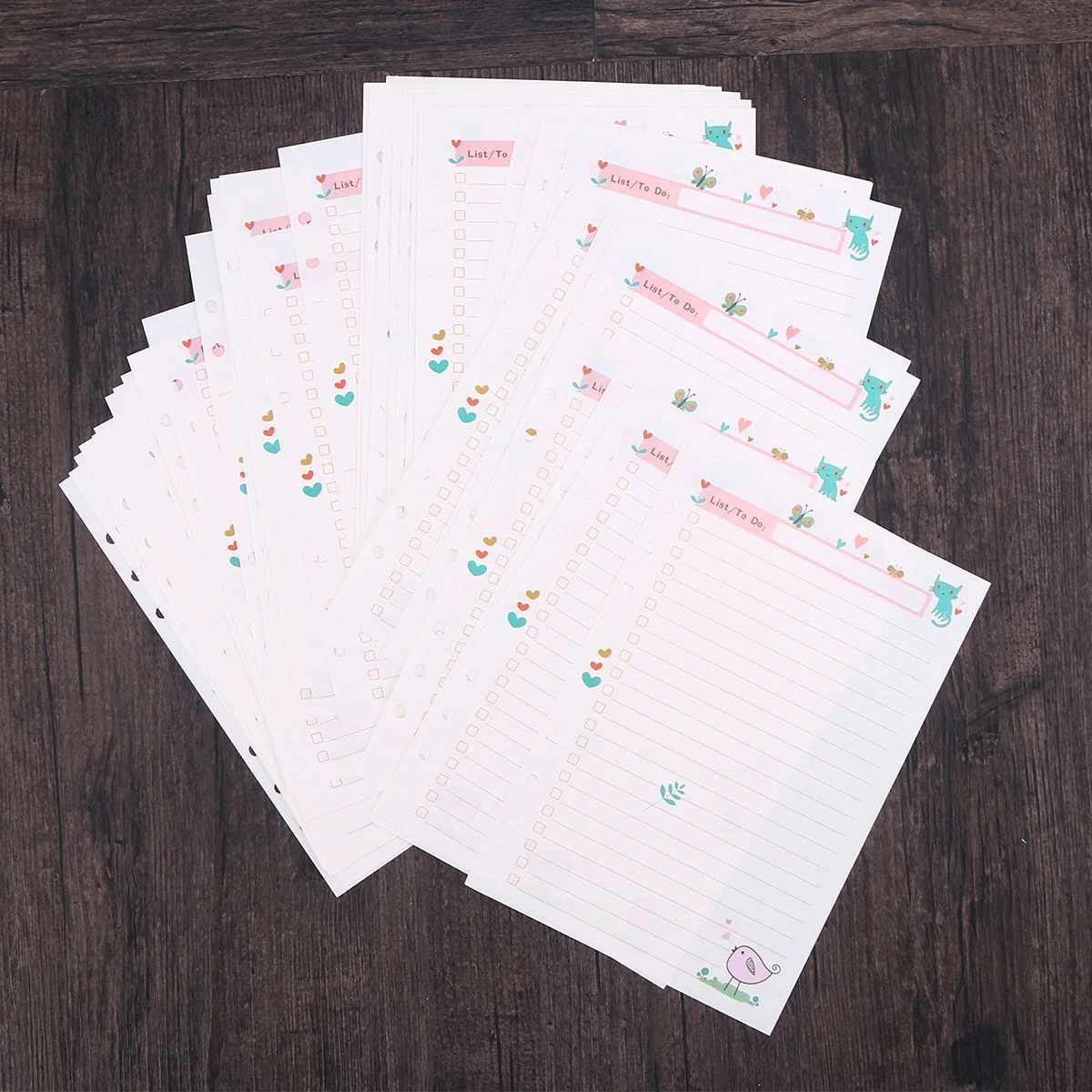 1Pcs Hand Account Replacement Core A5 6 Holes Paper Refills Colorful Design Suitable for Spiral Notebook Loose Leaf Planner